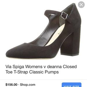 NIB Via Spiga V Deanna Black Mary Jane Pumps 7.5
